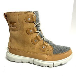 Sorel Tan and Gray Waterproof Lace-Up Ankle Boots